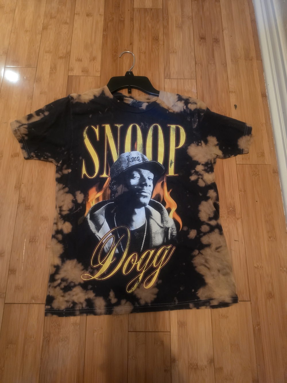 Men Black Tie Dye Snoop Dogg Graphic Tee